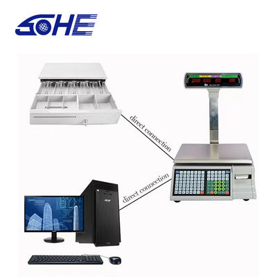 Customized Cash Register Scale with Barcode Label Printer Power Supply DC10.5V/1000mA
