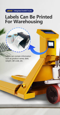Yellow Lipoly Width Fork Heating SOHE SCS Printing Weighing Forklift for High Label Scales