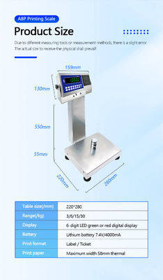 Producer A8SP Printing Small Platform Scale 22cm*28cm 3kg Capacity for Customized Support