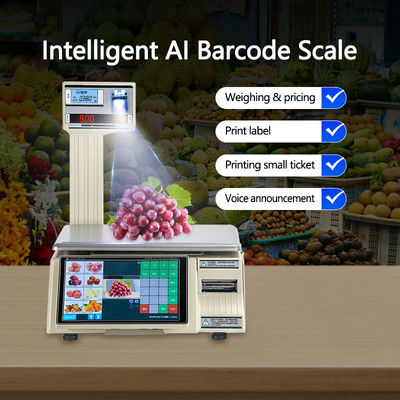 15kg Touch Screen Label Printing Weighing Scale with LED LCD Display and 1*RS232 Port Type