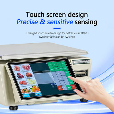 15kg Touch Screen Label Printing Weighing Scale with LED LCD Display and 1*RS232 Port Type