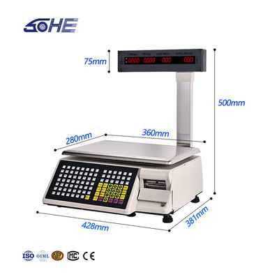 SHW-TMB Label Printing Weighing Scale with 10%-95% Work Humidity and 1/3000 Precision