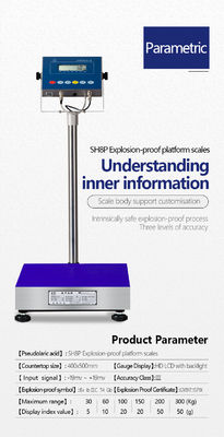 SH8P 304 Series Stainless Steel 30-300KG Explosion-Proof Scale LED Display Platform Scale
