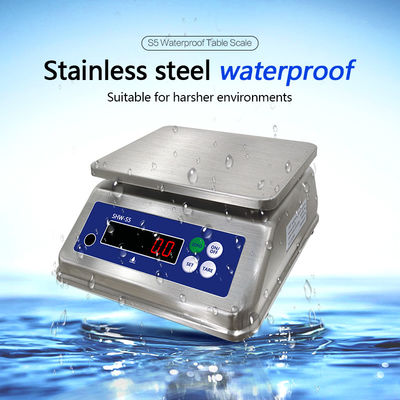 All Stainless Steel Table Scale with Double Screen and IP68 Protection Level 30kg