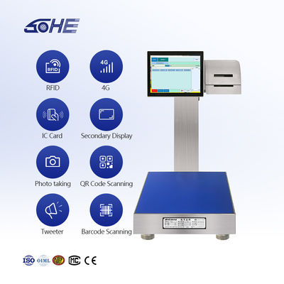 SOHE 60KG Battery Type Waterproof Label Printing Scale with Smart Weighing and Printer