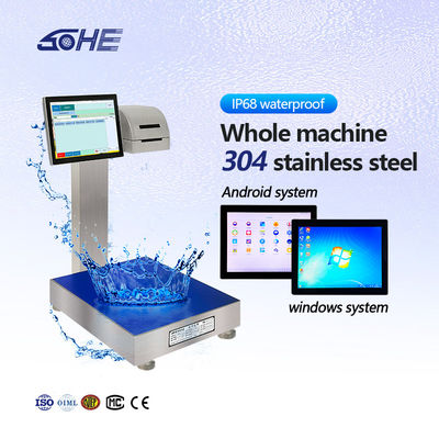 SOHE 60KG Battery Type Waterproof Label Printing Scale with Smart Weighing and Printer