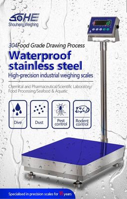 LED Display 300kg SOHE A1S Waterproof Scale for Food Factories 500*600mm Washable