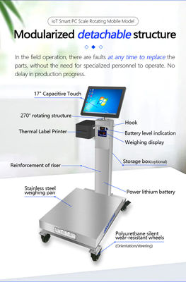 Weighing Industrial Platform Scale 60cm by 80cm with Rotating 15&quot; Android Touchscreen