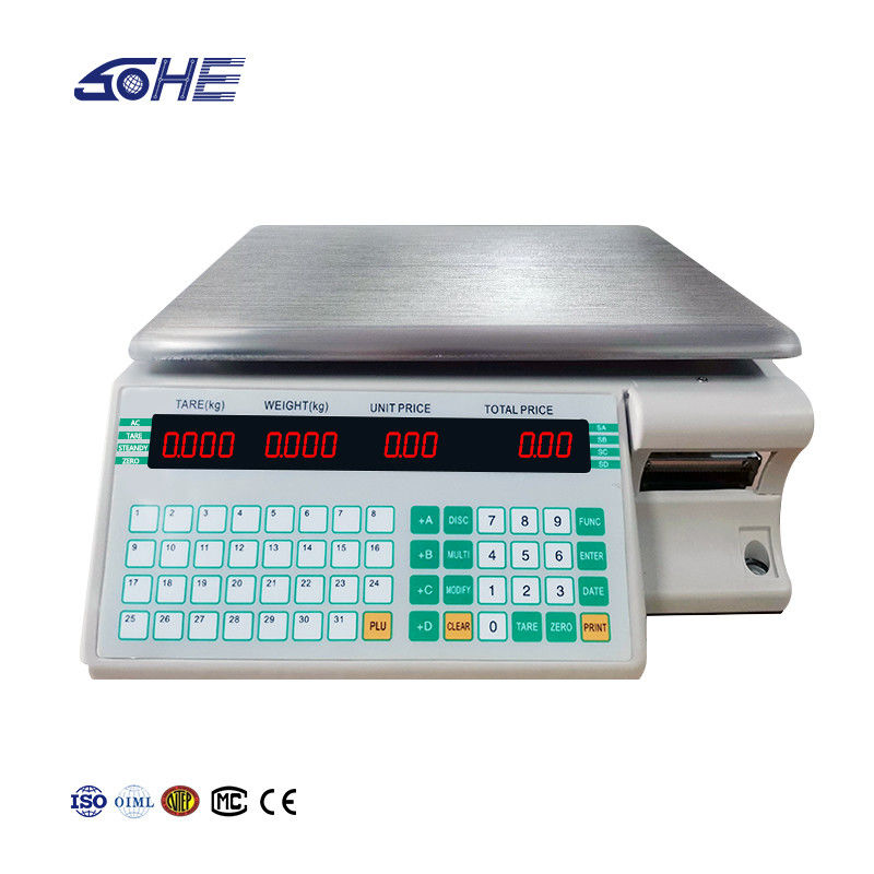 Advanced SHV-TMA Bar Code Table Scale 30kg with ABS Plastic/Stainless Steel Plate