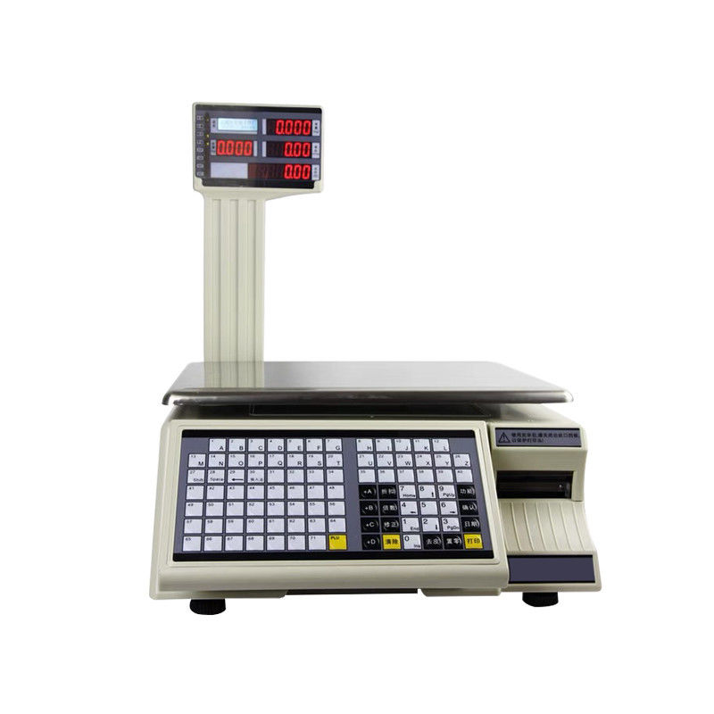 SHW-TMC 30kg Bar Code Printing Table Scale with AC/DC Power Supply and Maximum Range